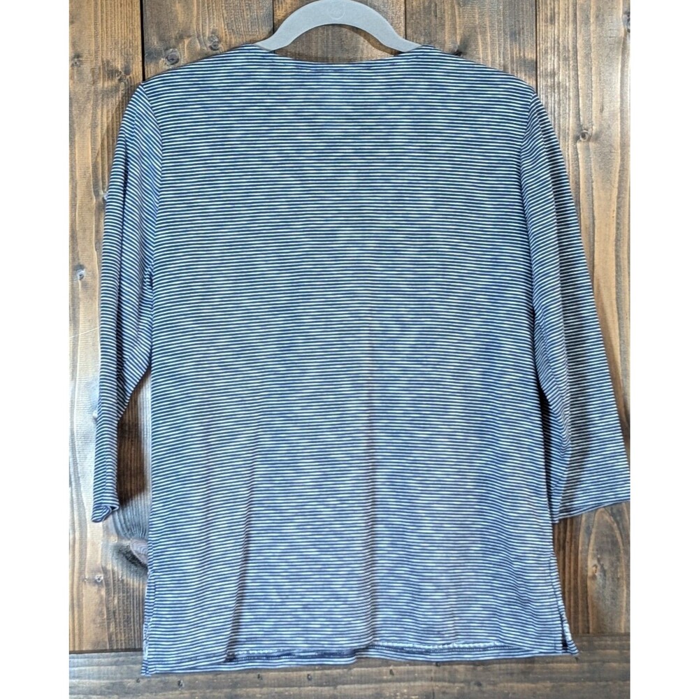 Alfred Dunner Womens Small Top NWOT Embroidered Rhinestone V Neck 3/4 Sleeve - Picture 2 of 9
